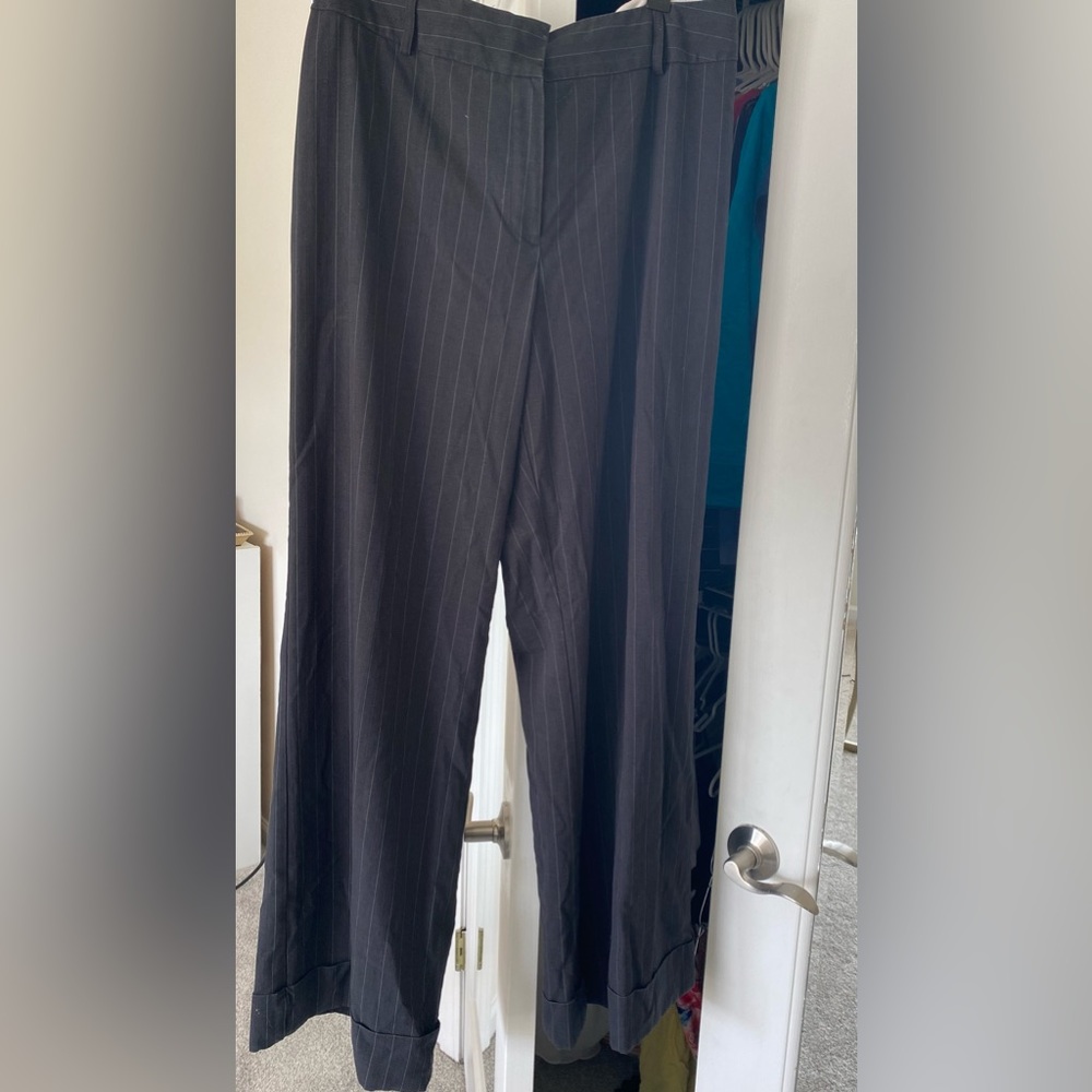 Worthington grey pink and white pinstriped Slacks Trousers Dress Pants Size 16